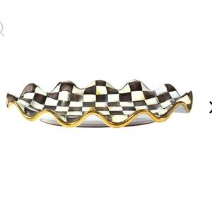 New Mackenzie Childs Courtly Check ceramic serving platter